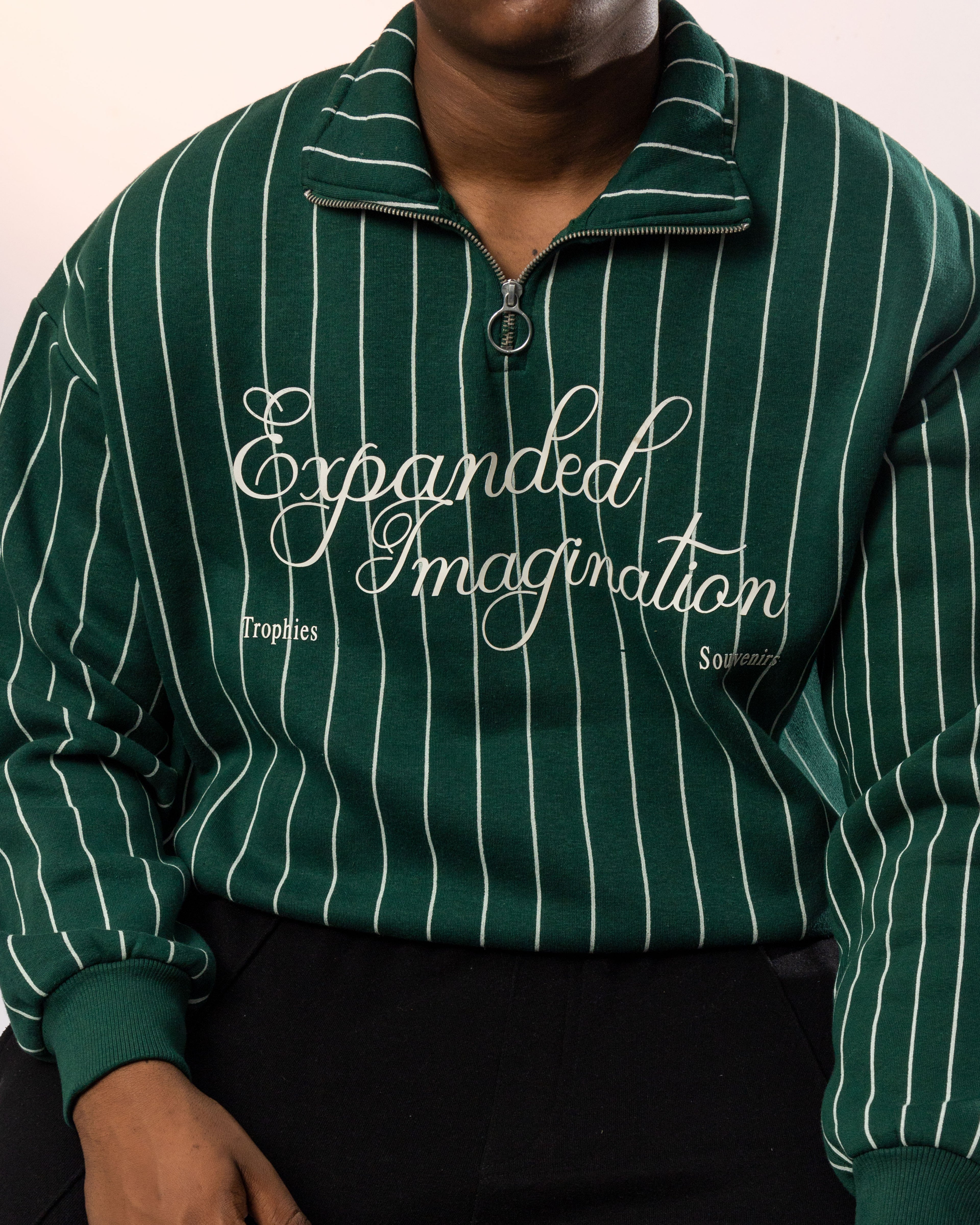 Green zipper sweat shirt