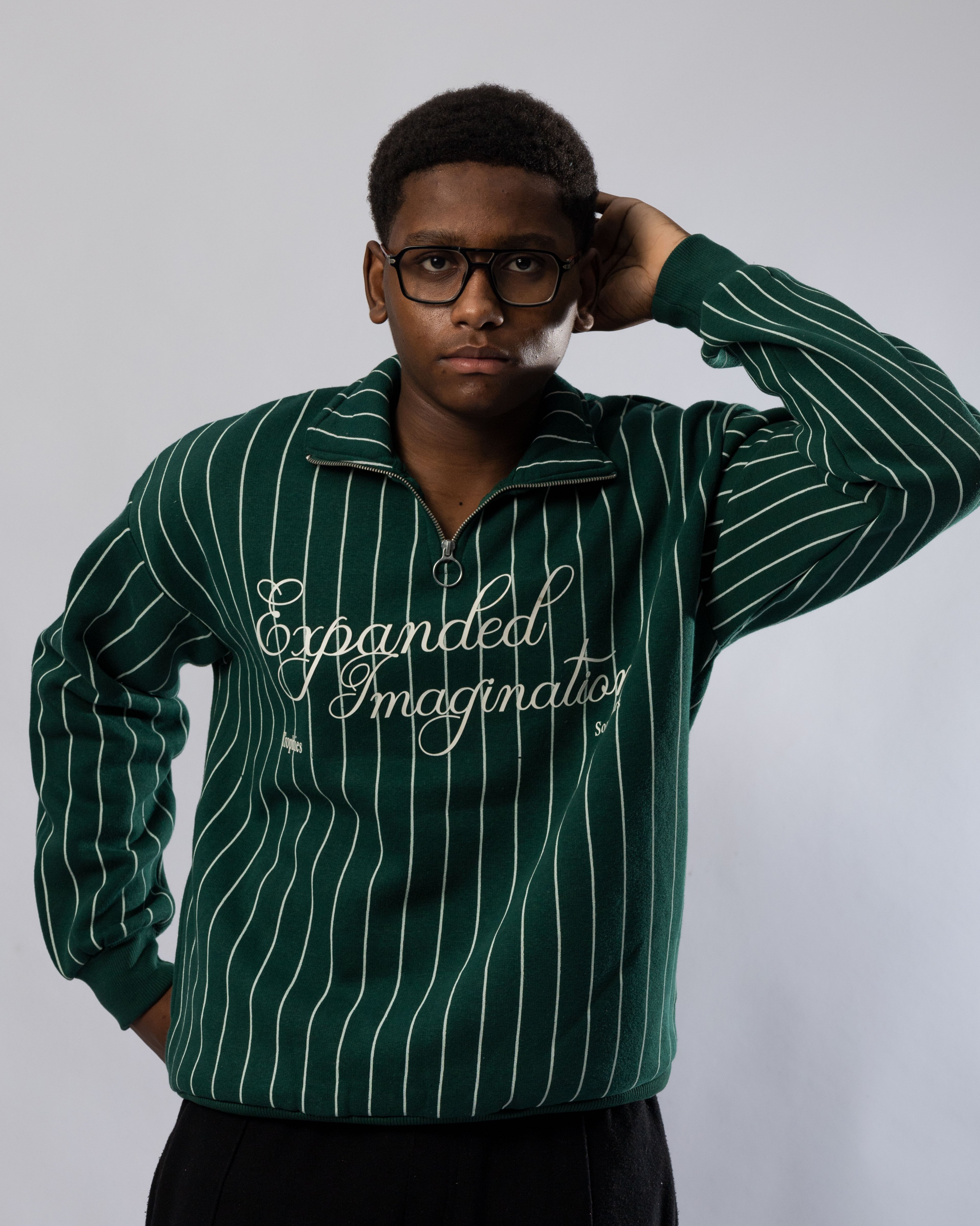 Green zipper sweat shirt