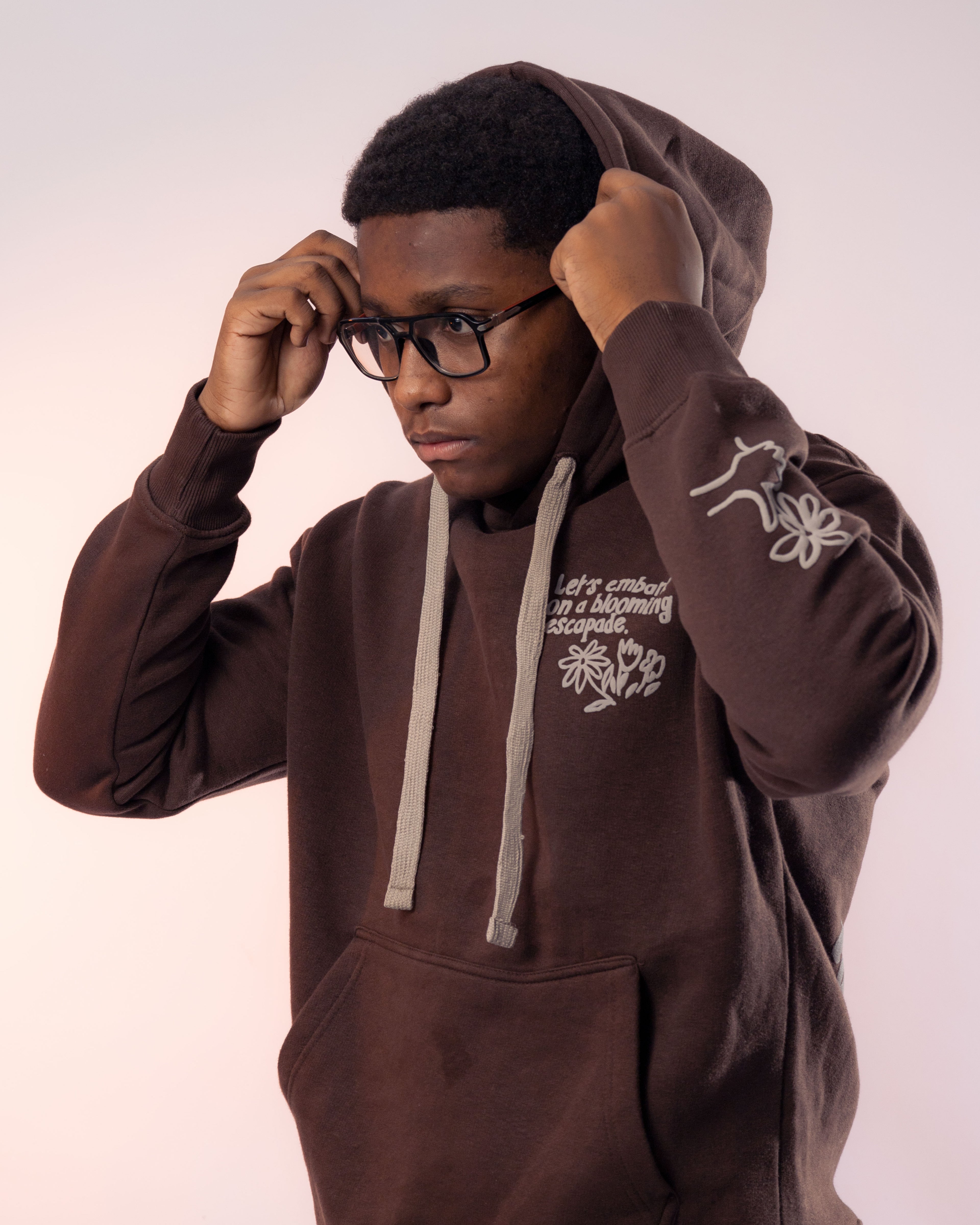 Brown Petal Around Hoodie